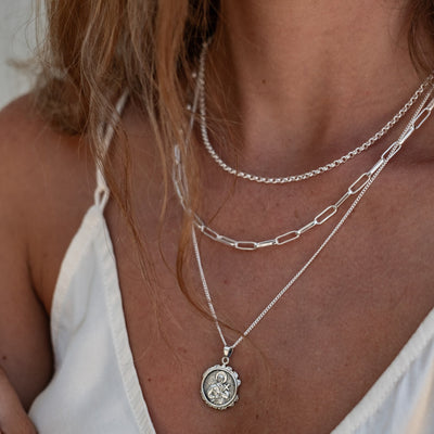 Manhattan Rollo Chain Necklace - Silver