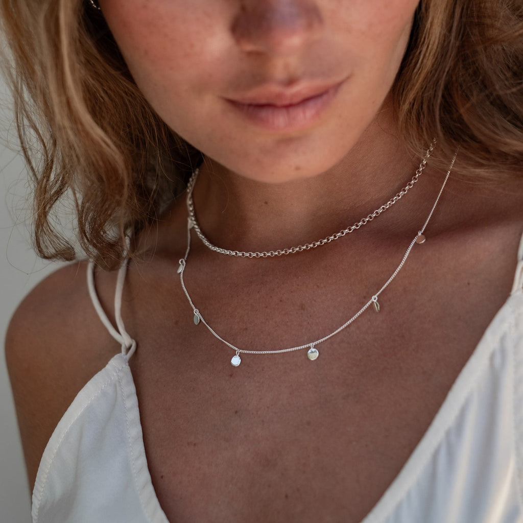 Manhattan Rollo Chain Necklace - Silver