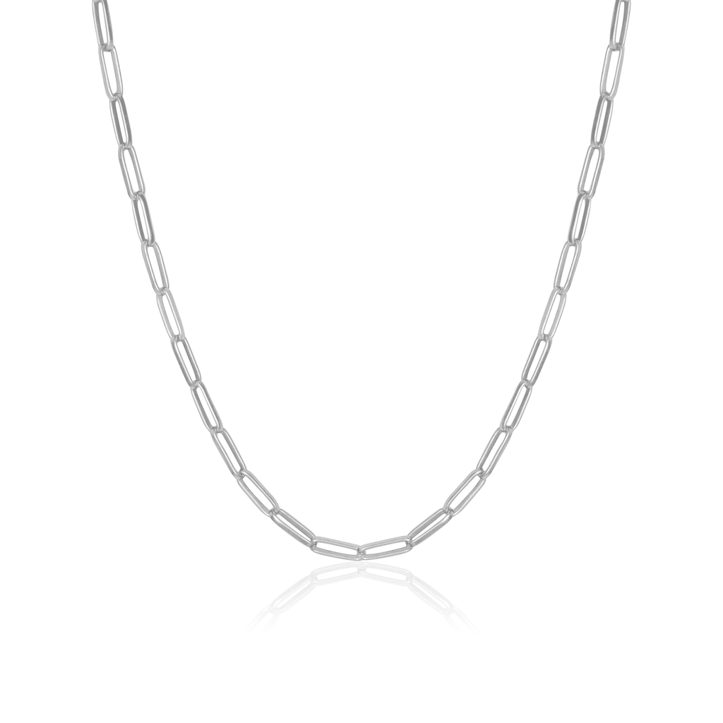 Washington Paper Clip Chain Necklace - Silver
