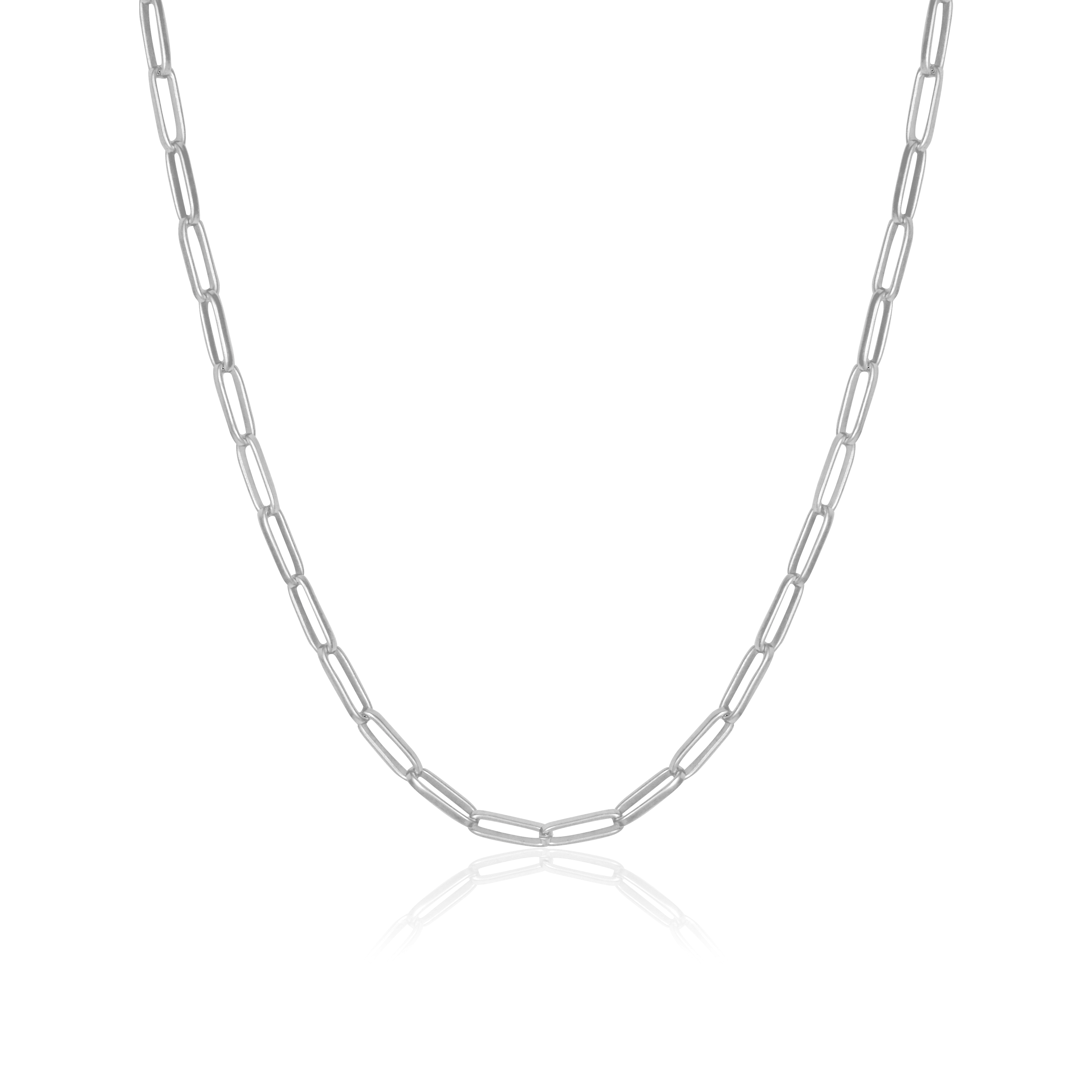 Washington Paper Clip Chain Necklace - Silver