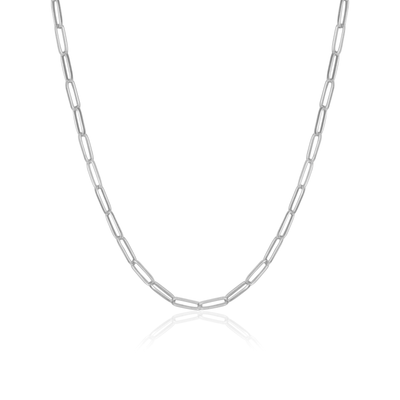 Washington Paper Clip Chain Necklace - Silver