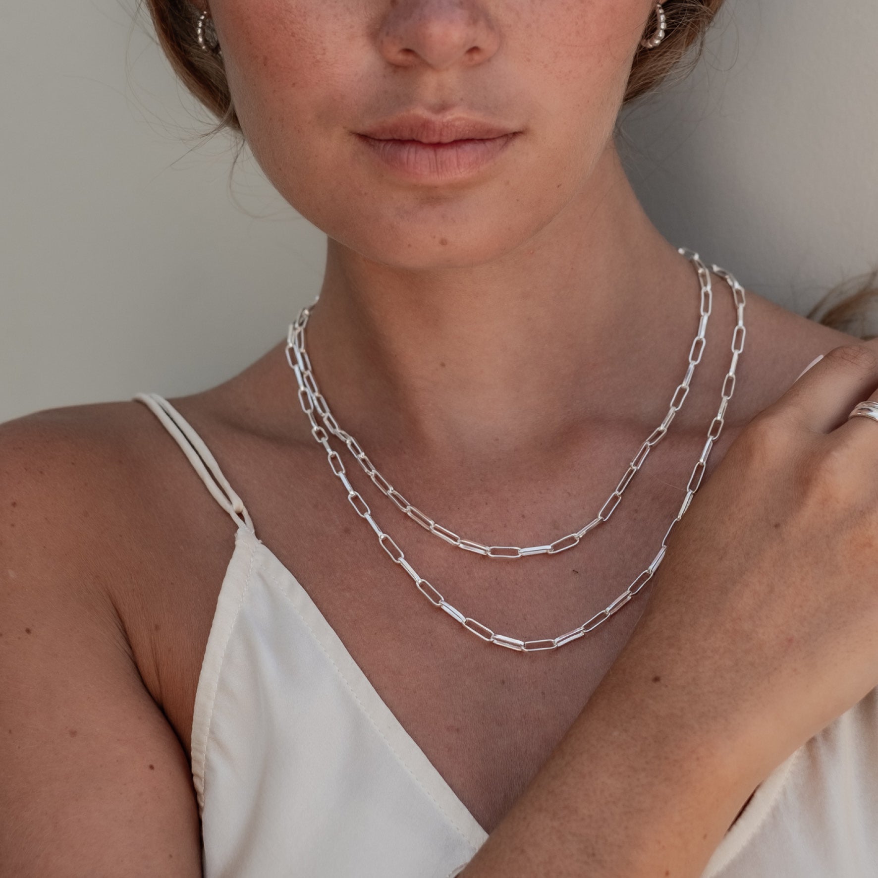 Washington Paper Clip Chain Necklace - Silver