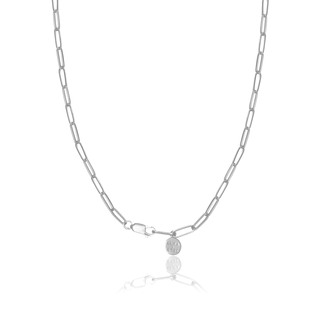 Washington Paper Clip Chain Necklace - Silver