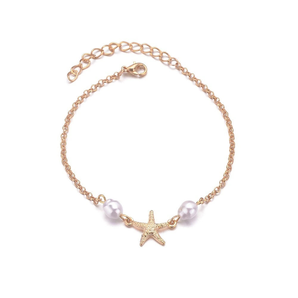 PUSCA Helloice Starfish Pearl Anklet & Bracelet
