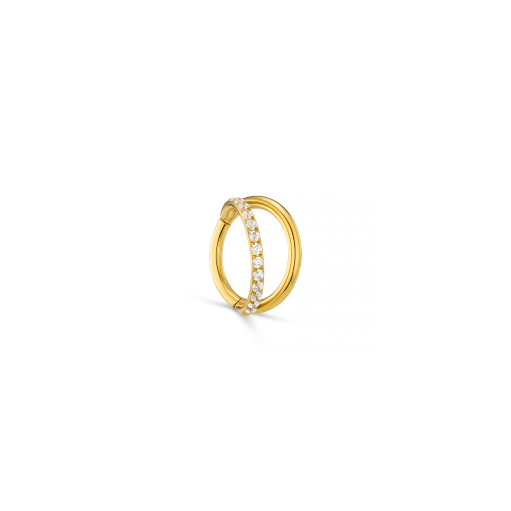 PUSCA Double Row Pave Clicker Hoop Earring