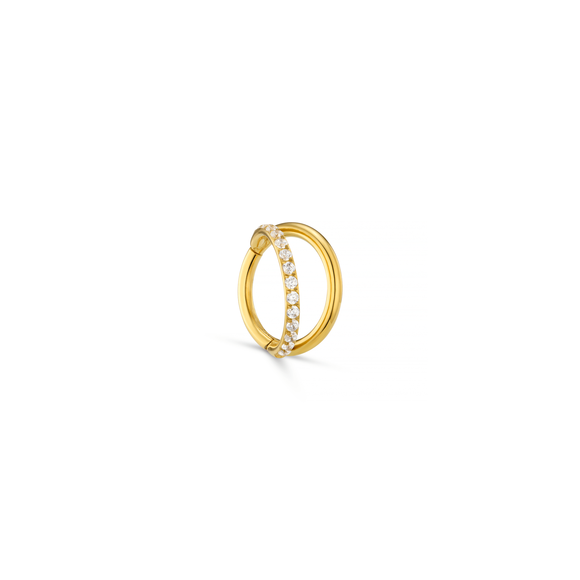 PUSCA Double Row Pave Clicker Hoop Earring