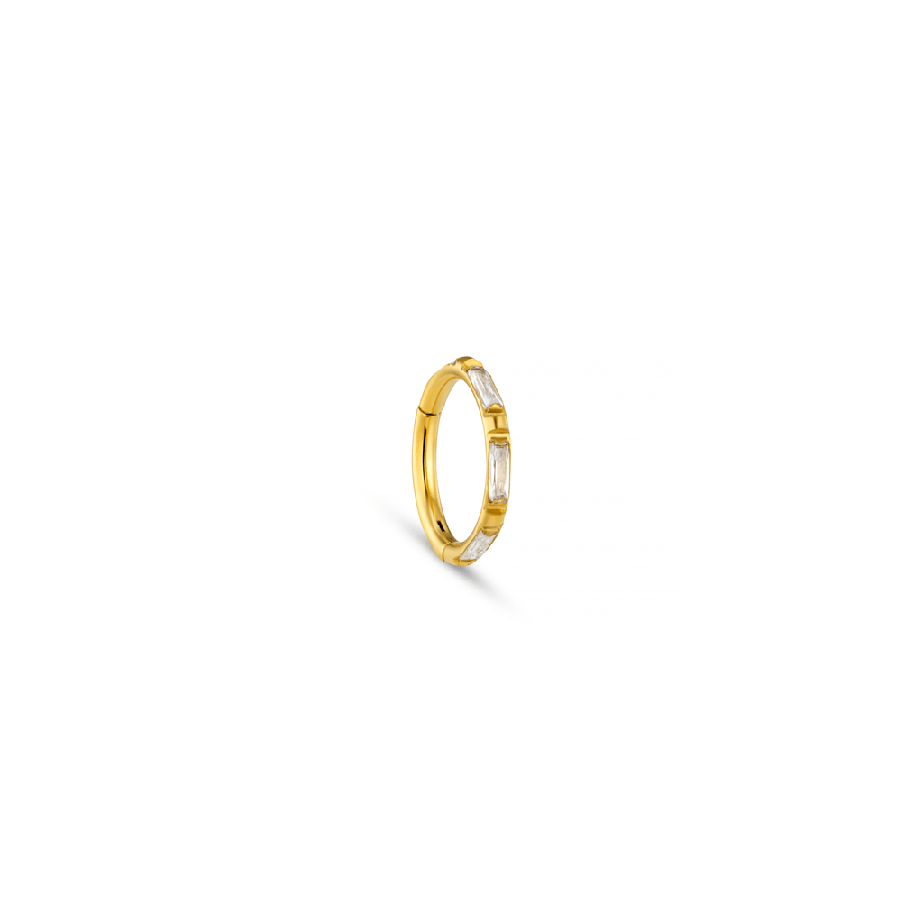 PUSCA Fine Baguette Clicker Hoop Earring
