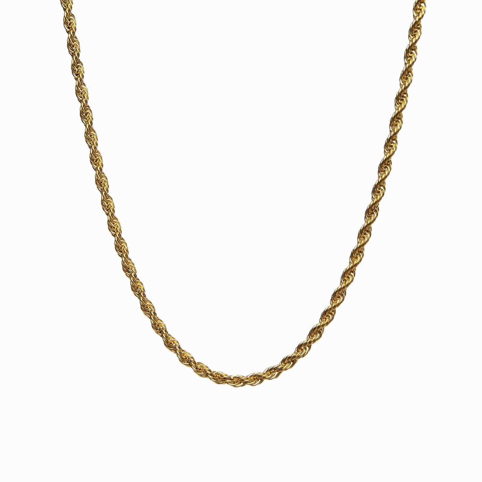 Rope Chain Necklace - 18K Gold Plated