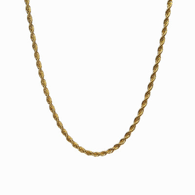 Rope Chain Necklace - 18K Gold Plated