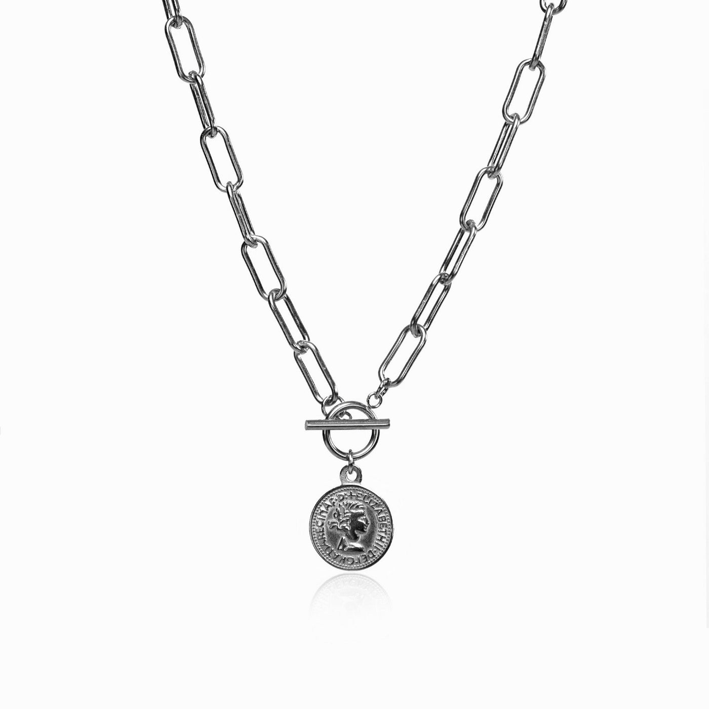 10 Cent Toggle Necklace - Silver