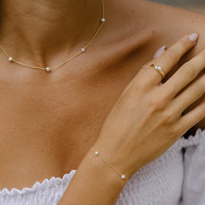 The Mia Chain & Pearl Necklace - GOLD