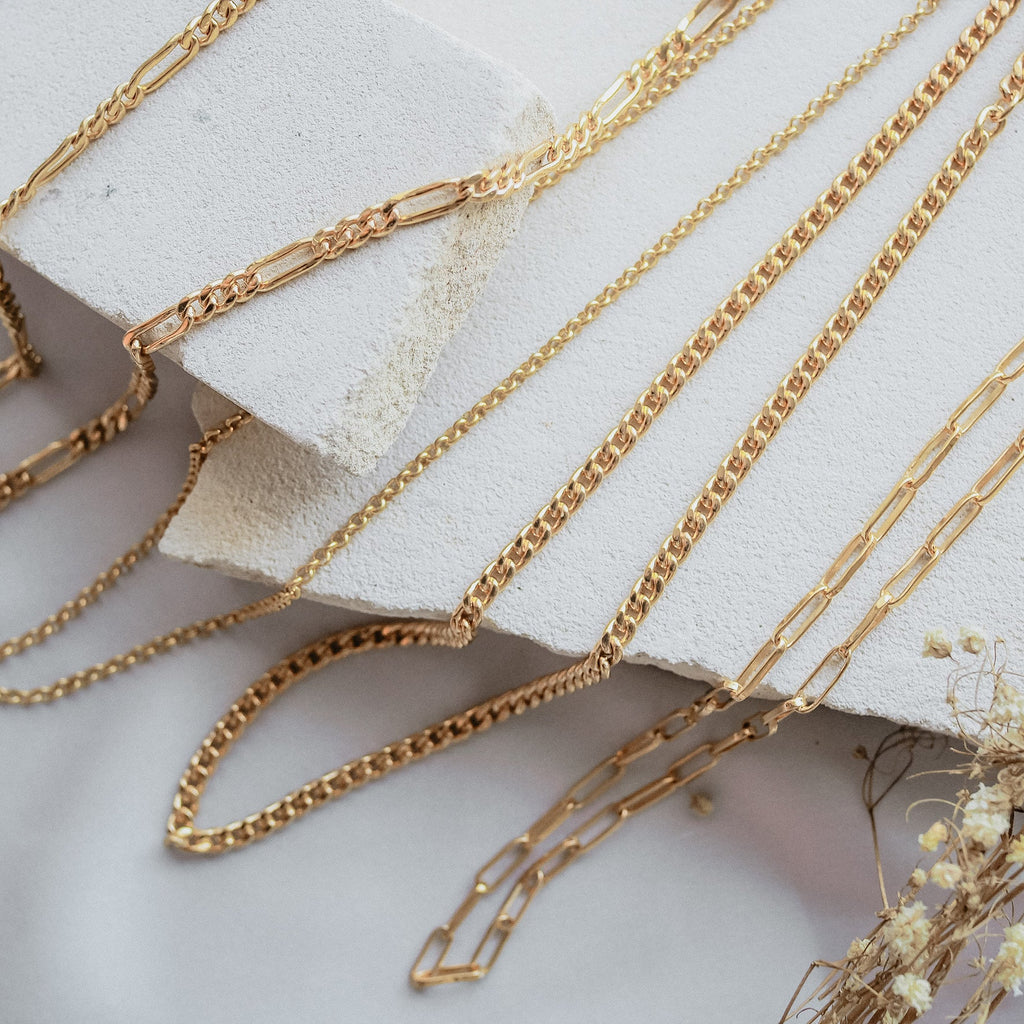 Brooklyn Flat Curb Necklace - Gold