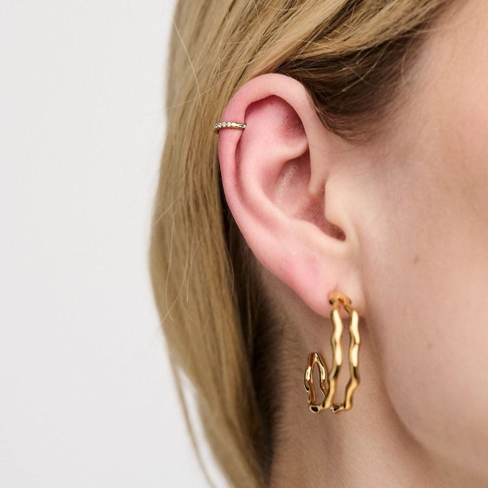 PUSCA Crystal Pavé Clicker Hoop 8mm - Gold