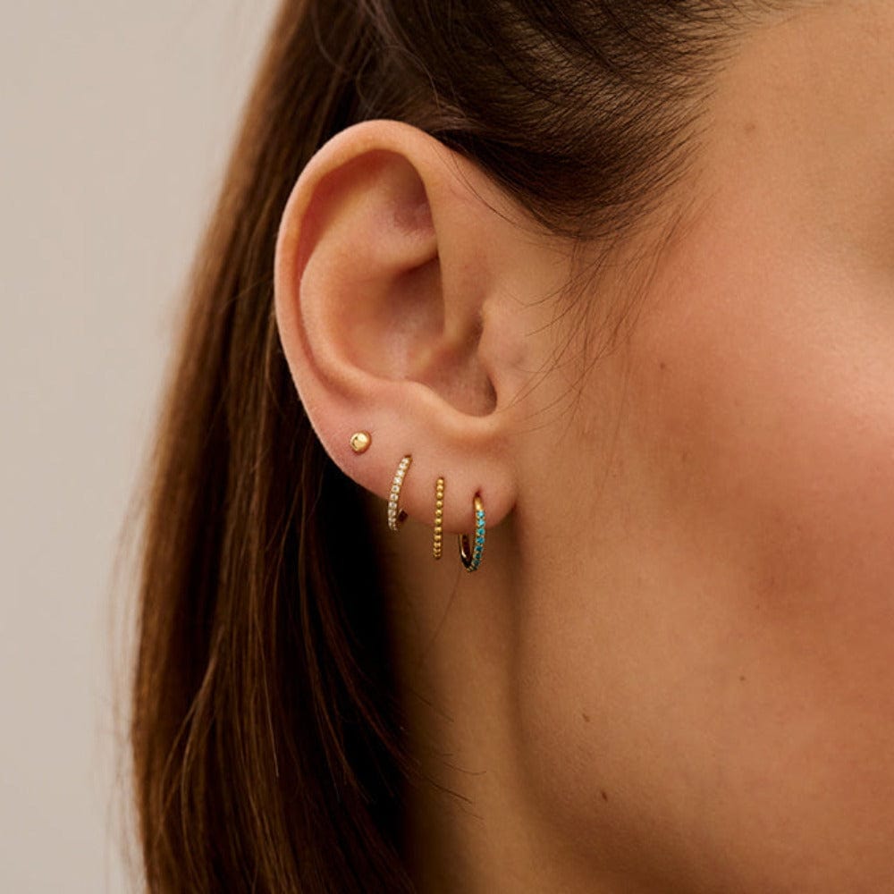 PUSCA Crystal Pavé Clicker Hoop 8mm - Gold