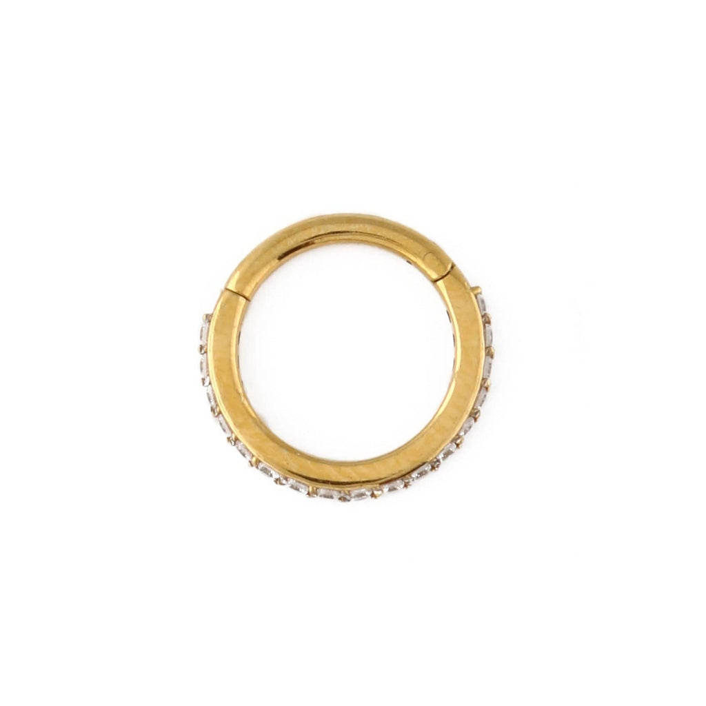 PUSCA Crystal Pavé Clicker Hoop 8mm - Gold
