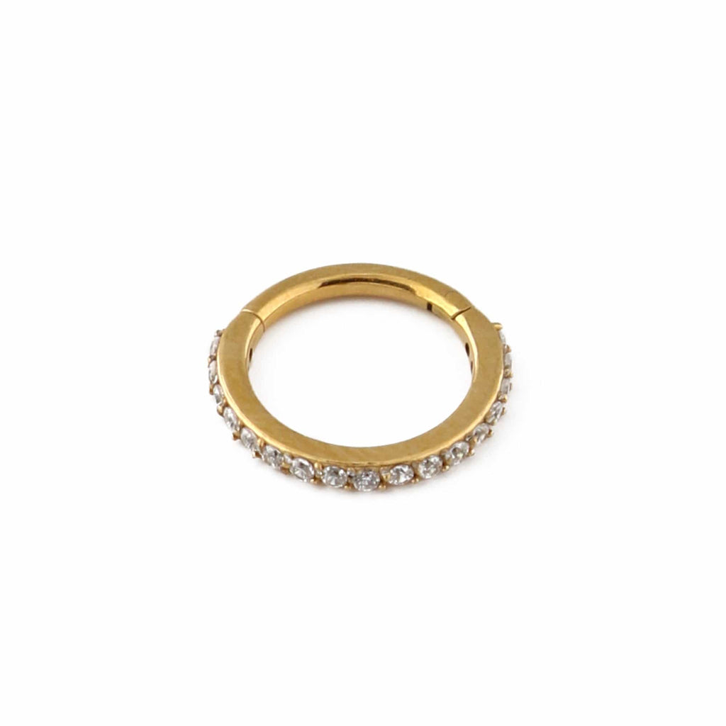 PUSCA Crystal Pavé Clicker Hoop 8mm - Gold