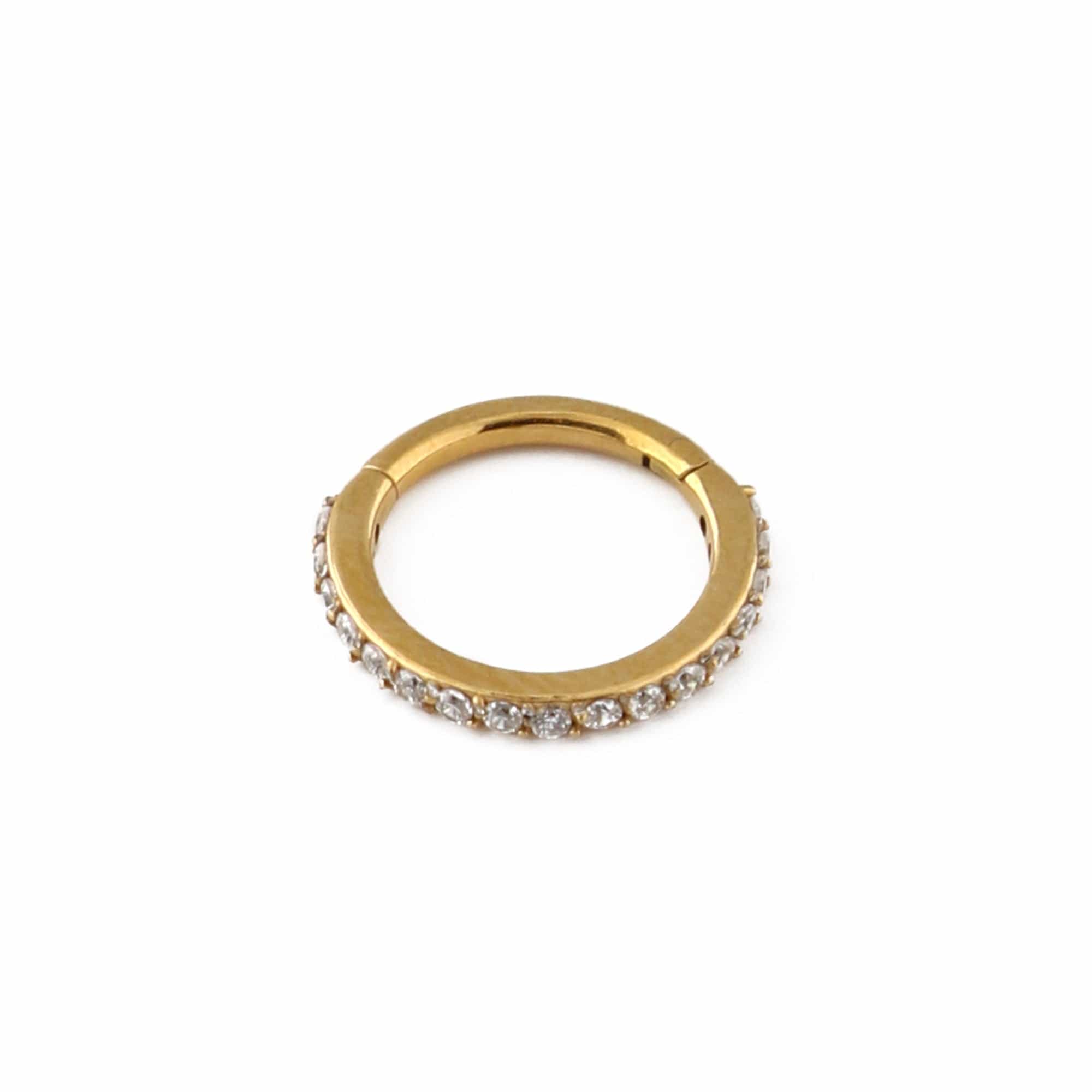 PUSCA Crystal Pavé Clicker Hoop 8mm - Gold