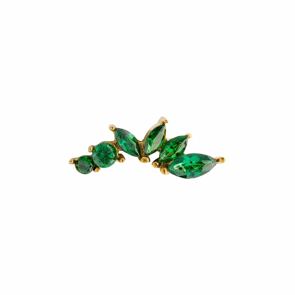 PUSCA Curved Emerald Cluster Barbell