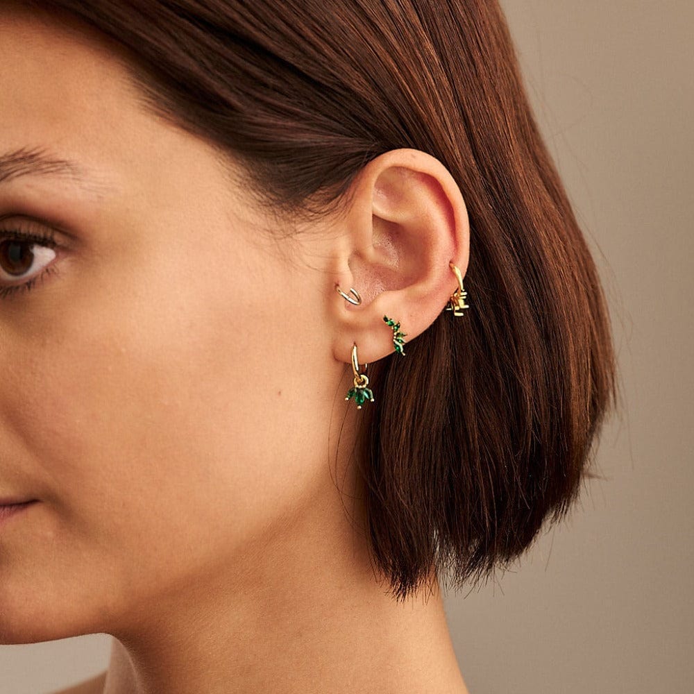 PUSCA Curved Emerald Cluster Barbell