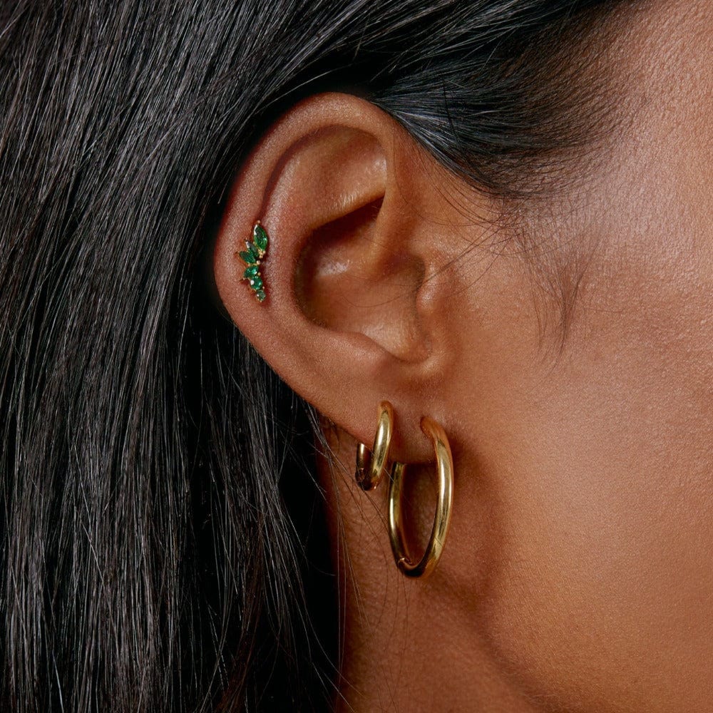 PUSCA Curved Emerald Cluster Barbell