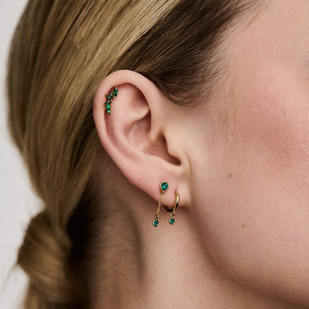 PUSCA Curved Emerald Cluster Barbell