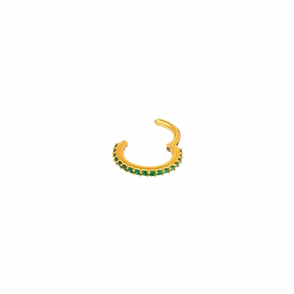 PUSCA Emerald Pavé Clicker Hoop 8mm