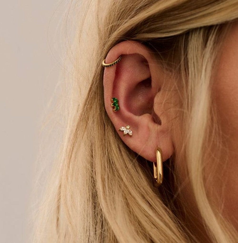 PUSCA Emerald Pavé Clicker Hoop 8mm