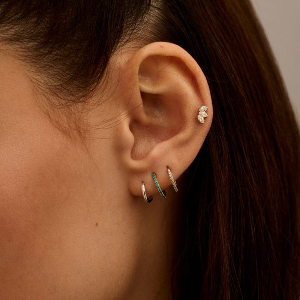 PUSCA Emerald Pavé Clicker Hoop 8mm