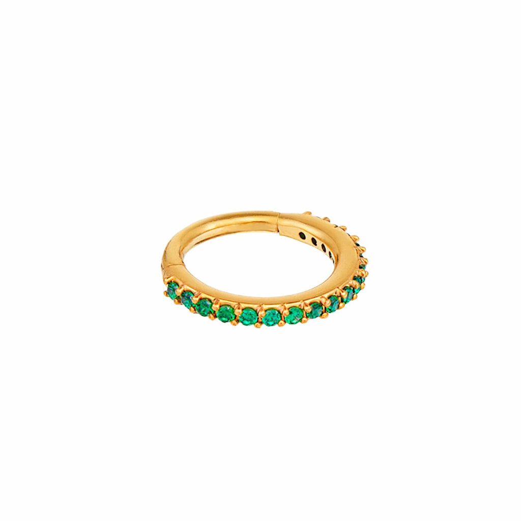 PUSCA Emerald Pavé Clicker Hoop 8mm