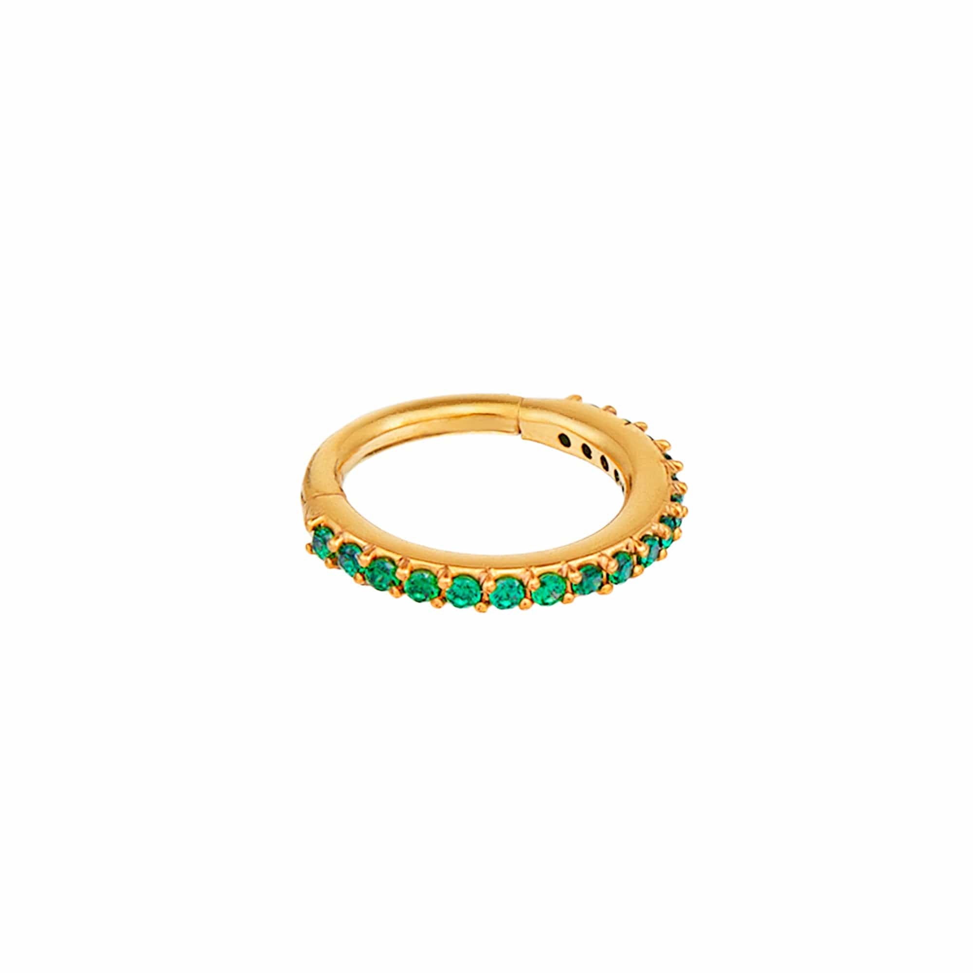 PUSCA Emerald Pavé Clicker Hoop 8mm