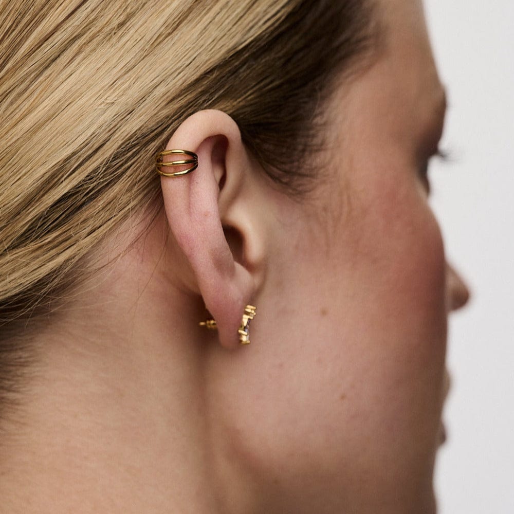 PUSCA Triple Row Clicker Hoop 8mm - Gold