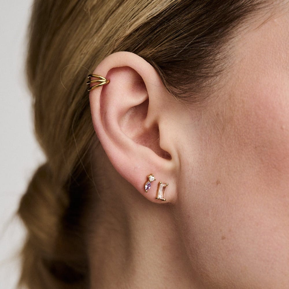 PUSCA Triple Row Clicker Hoop 8mm - Gold