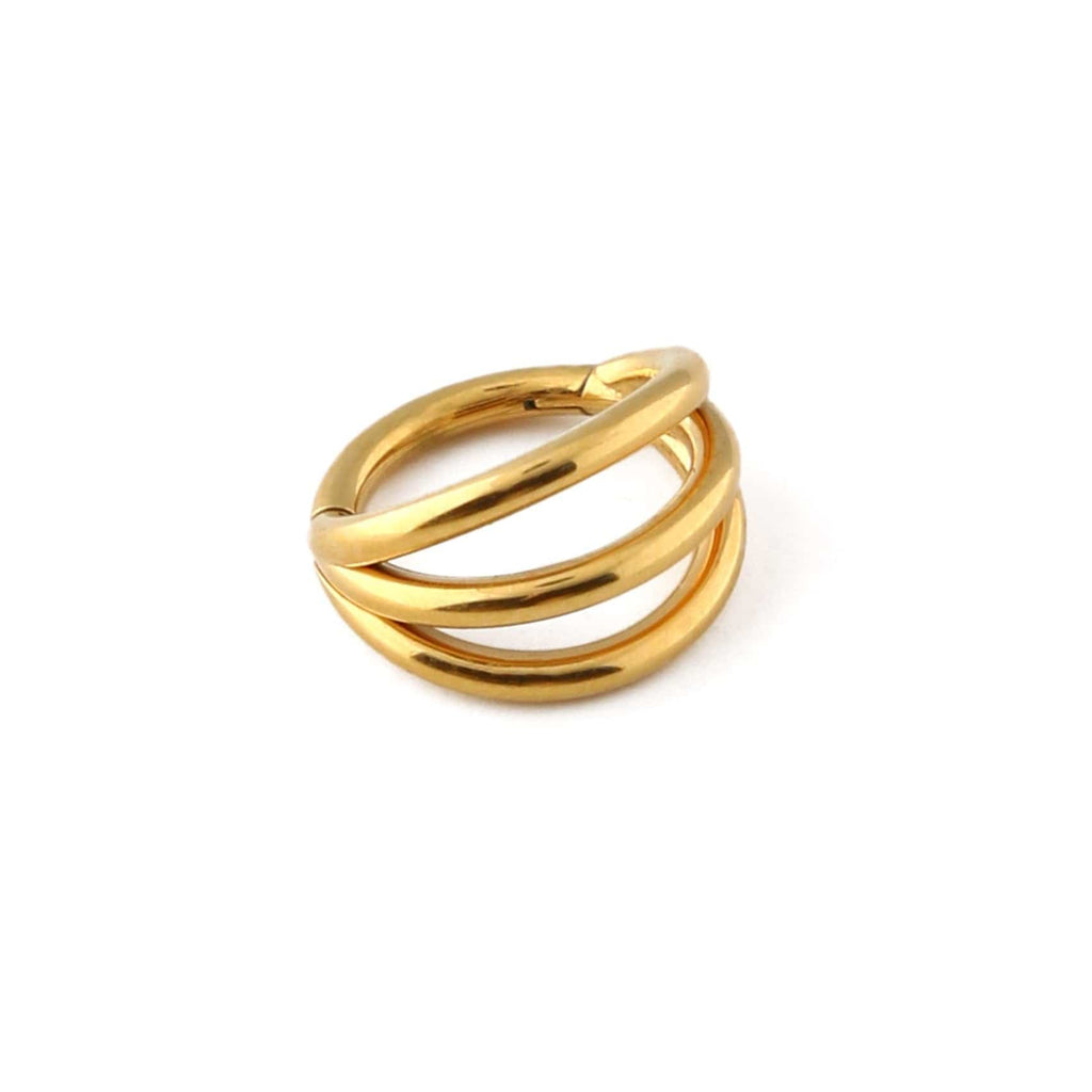 PUSCA Triple Row Clicker Hoop 8mm - Gold