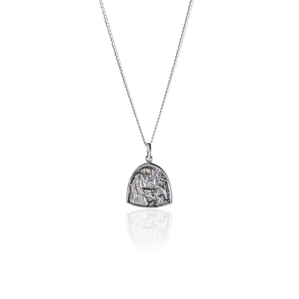 St Assisi - Patron Saint of Animals & the Environment Necklace - Silver
