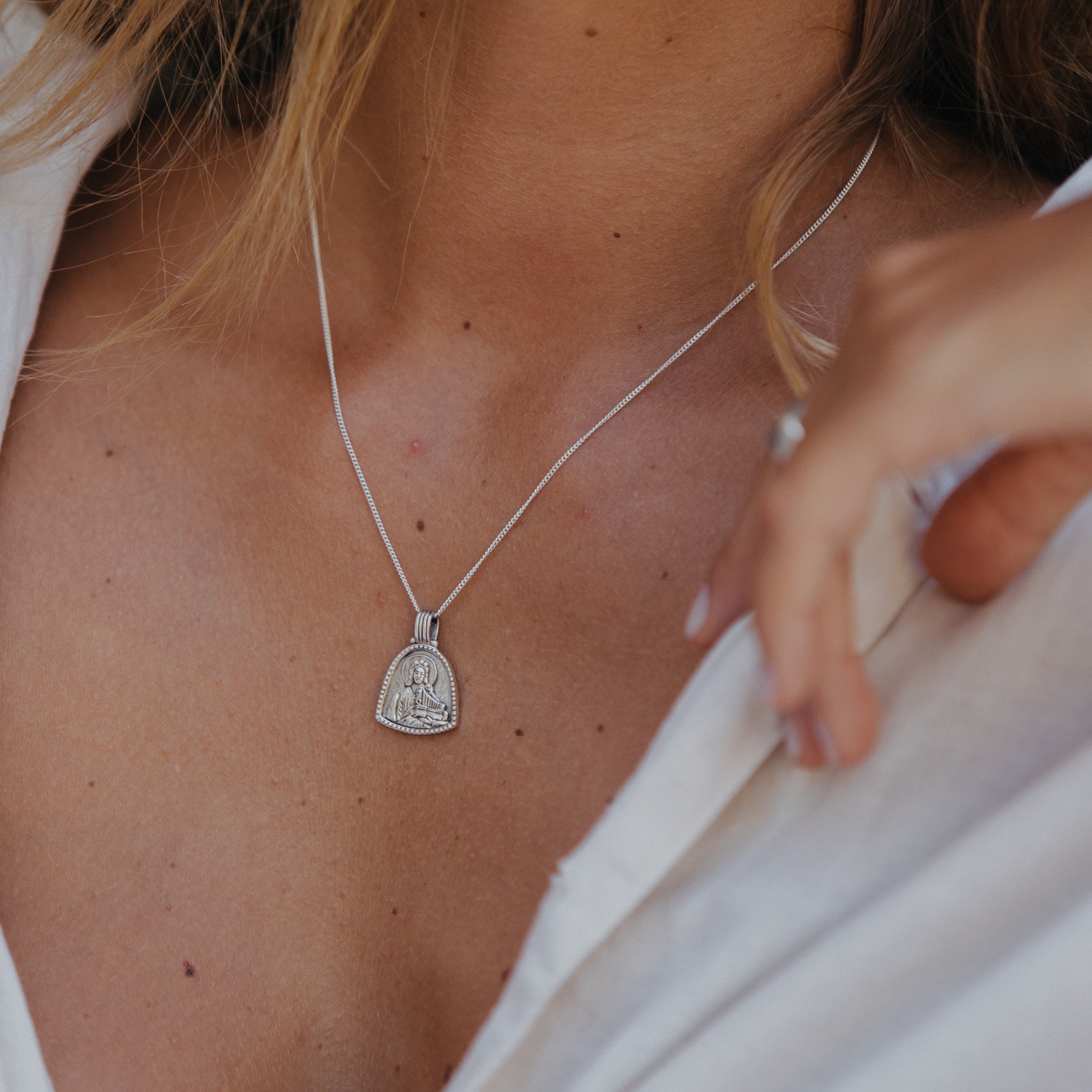 St Cecilia - Patroness of Music Necklace - Silver