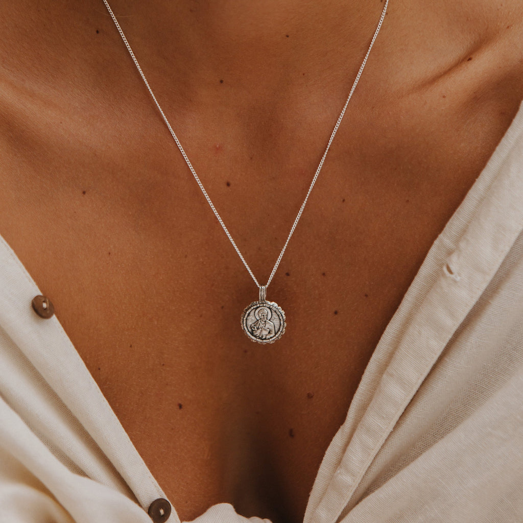 St Luke - Patron Saint of Creativity & Artists Necklace - Silver