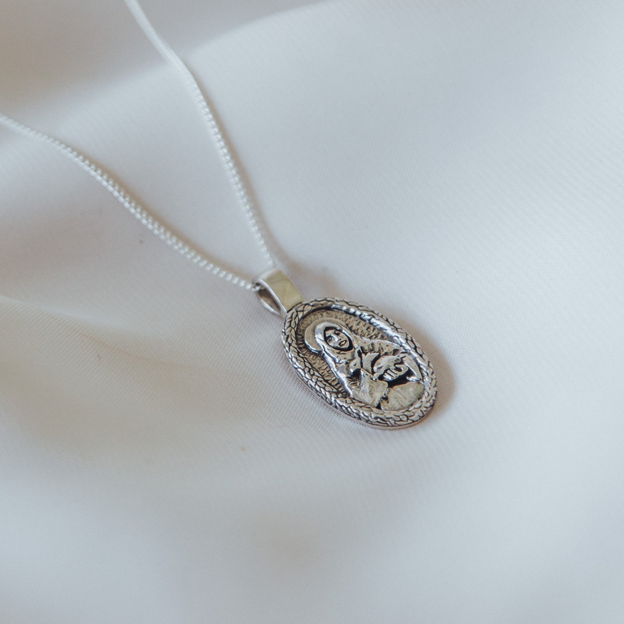 St Melangell - Patron Saint of Small Animals Necklace - Silver