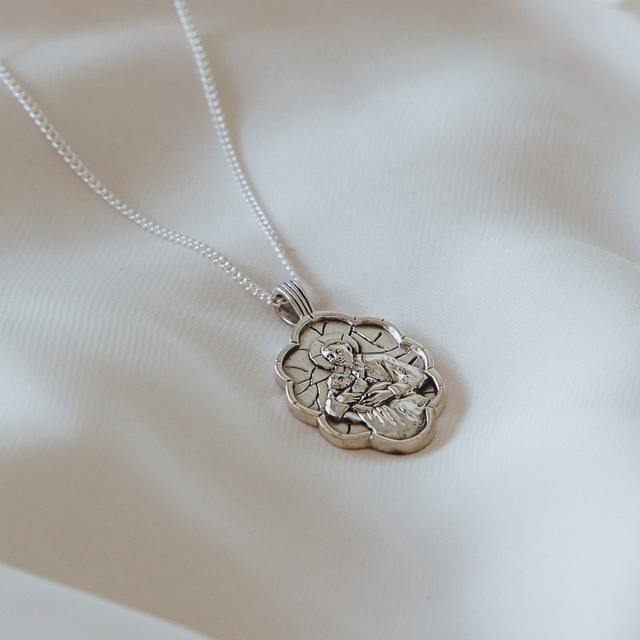 St Vincent De Paul - Patron Saint of Charity & Giving Back Necklace - Silver