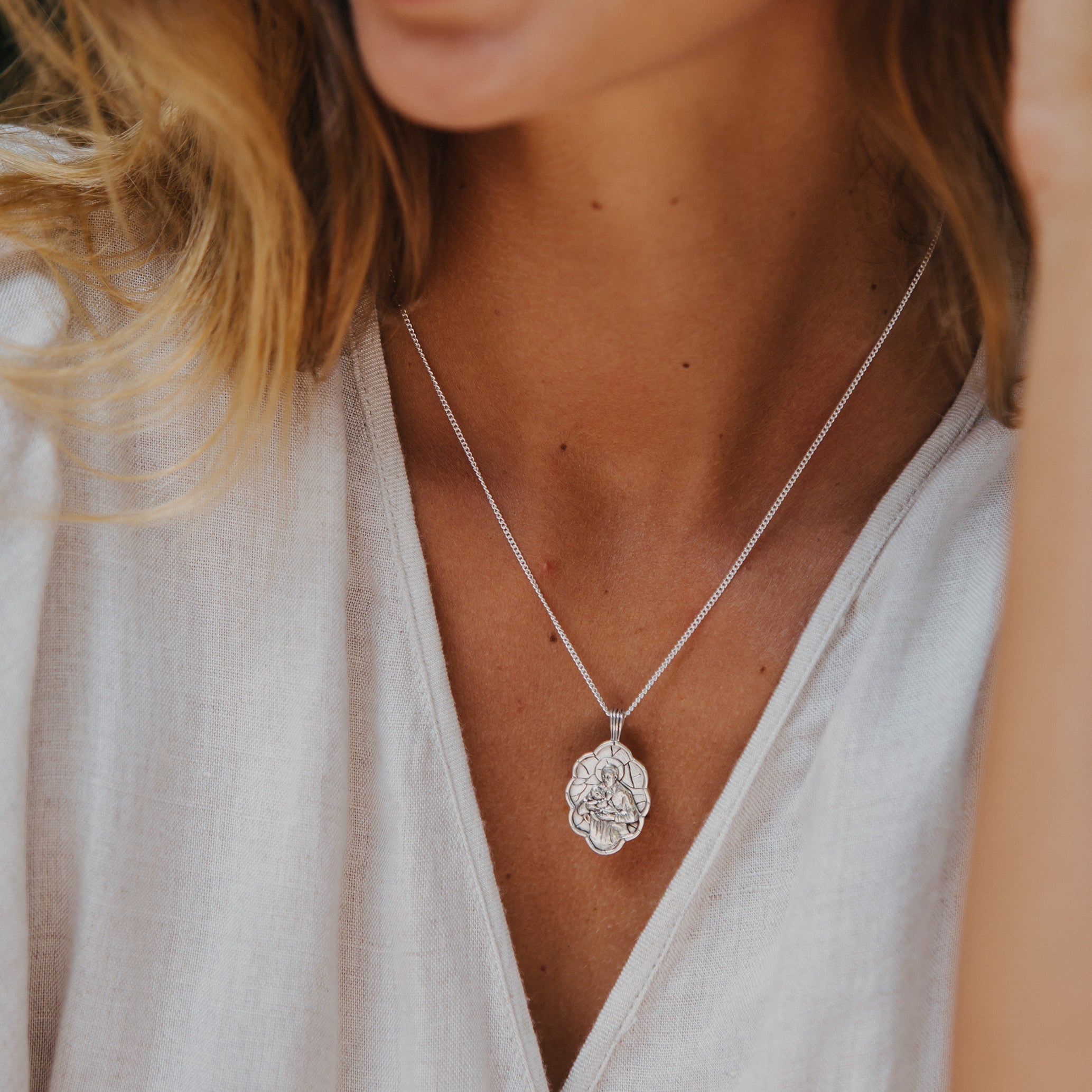 St Vincent De Paul - Patron Saint of Charity & Giving Back Necklace - Silver